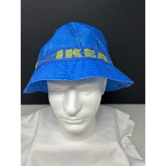 IKEA Bucket Hat KNORVA Frakta with Lining & Vent Holes Rain Hat Sun Blue Bag - Picture 1 of 7